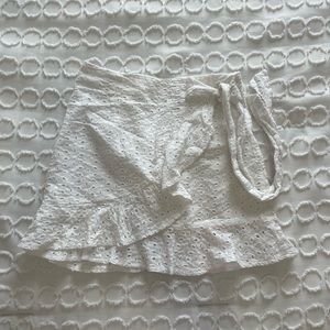 White eyelet tie skirt